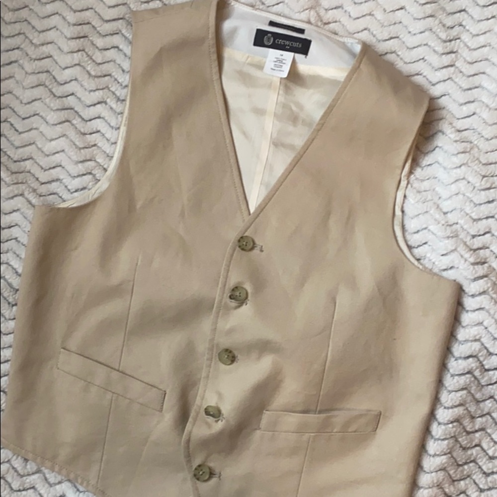 Boys Khaki Suit Vest sz 14